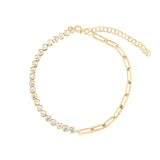 Half Link Half Round Tennis Bracelet