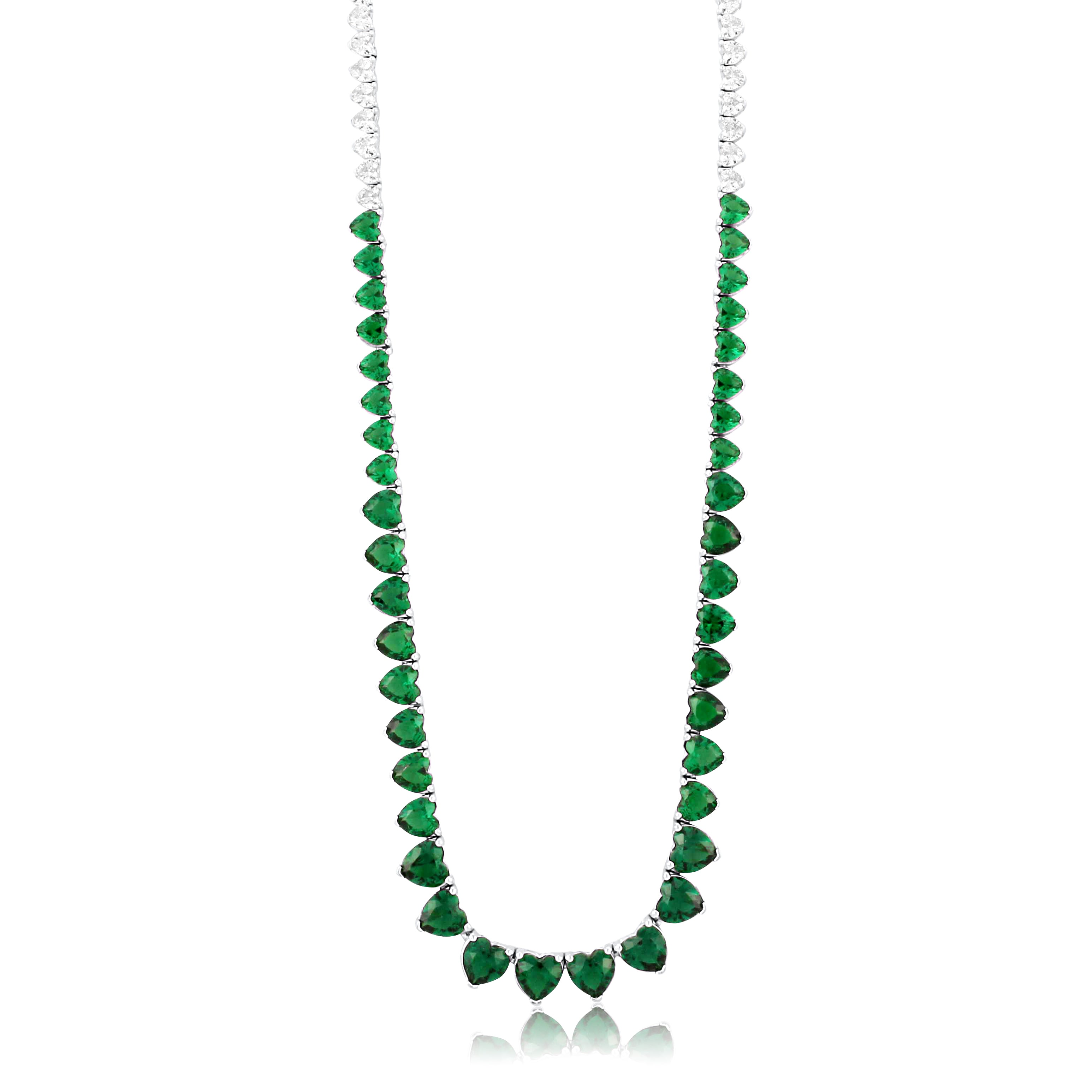 Graduated Heart Tennis Necklace