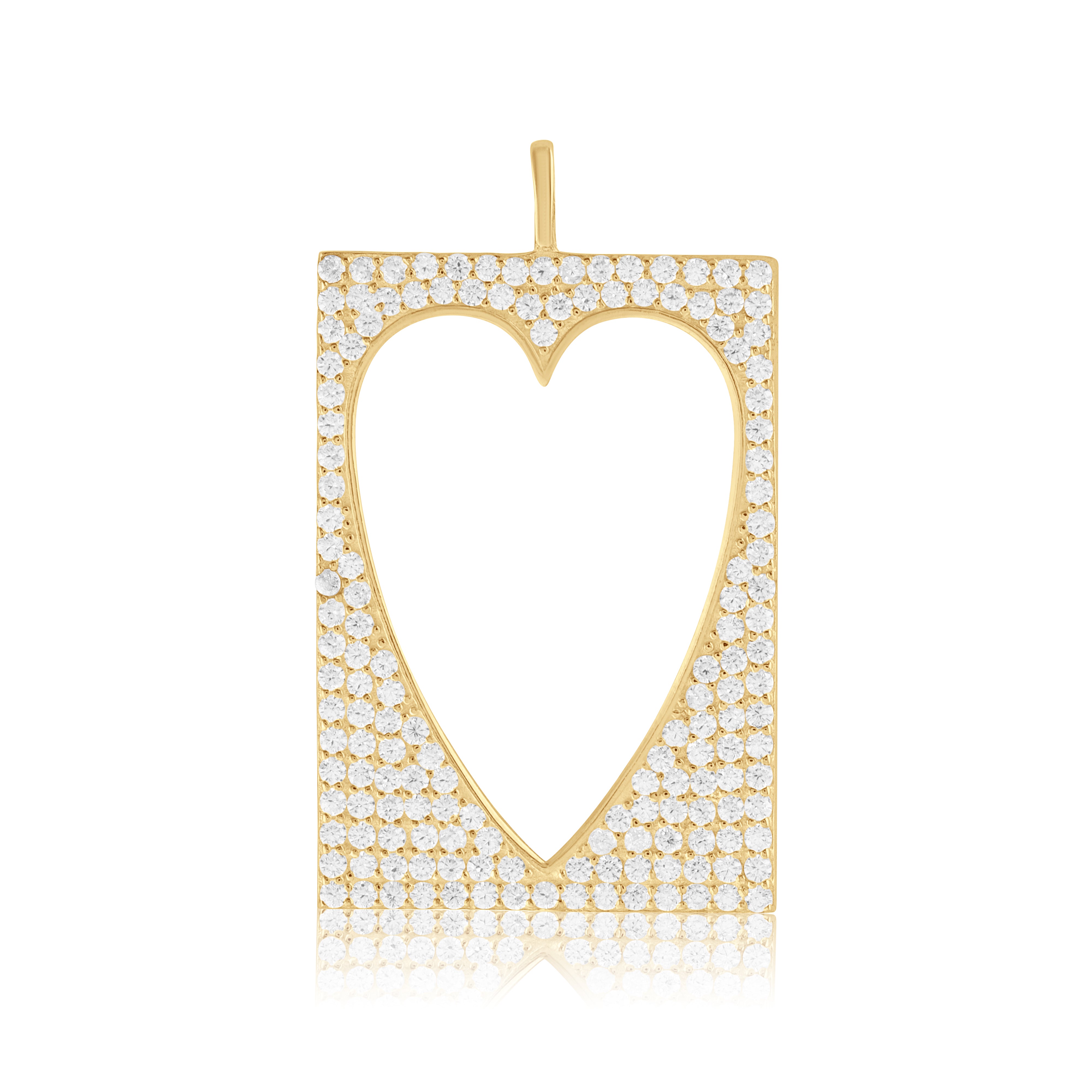 Open Pave Heart Tag