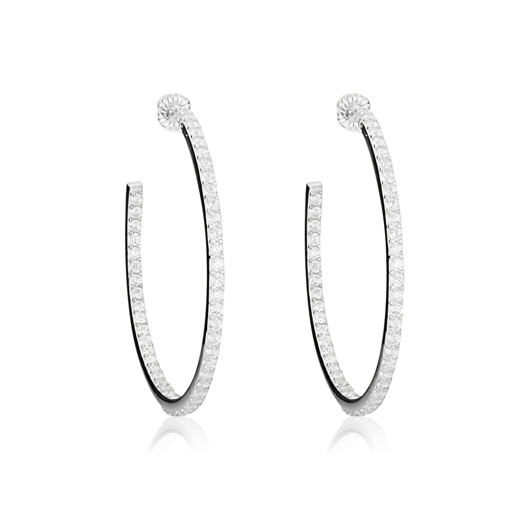 Thin Pave Hoops