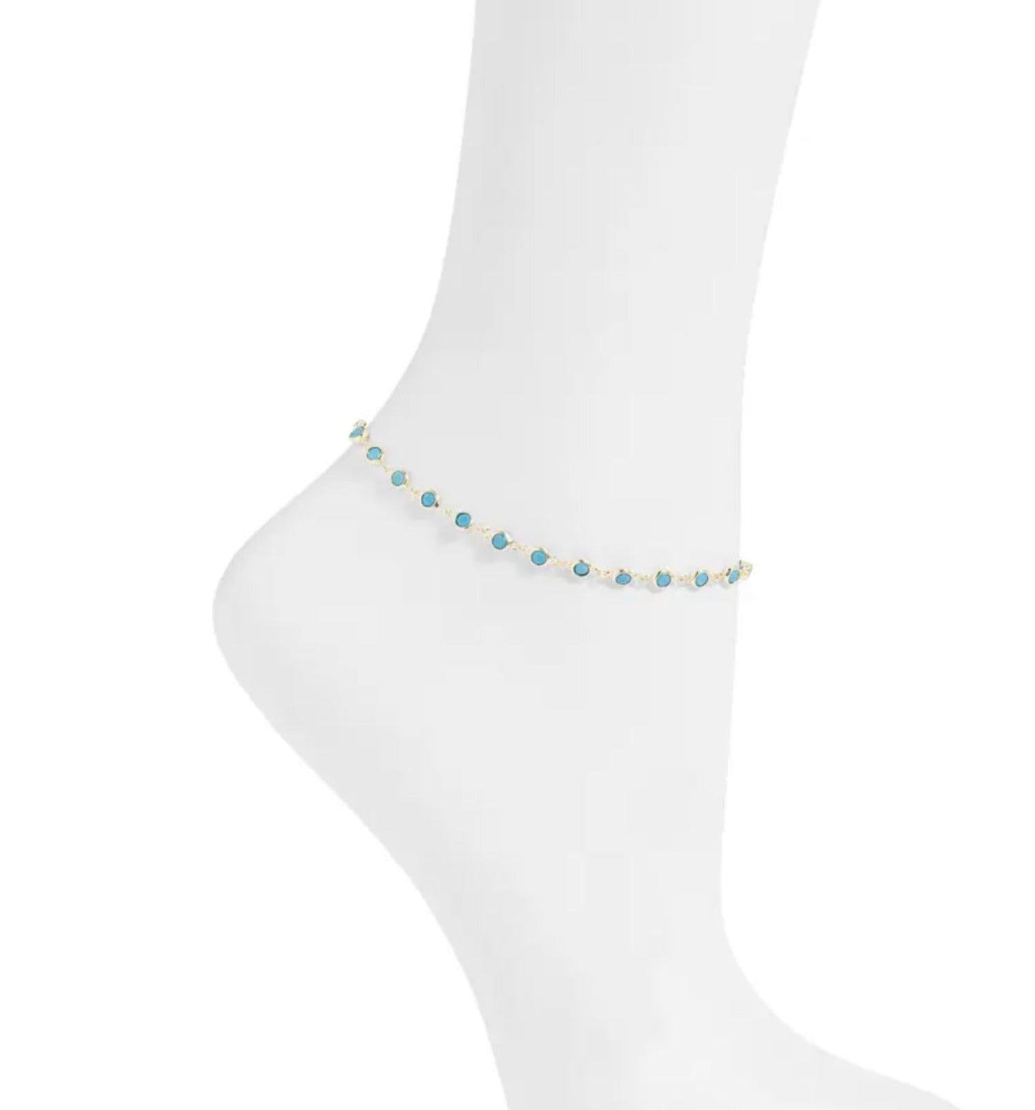 Round Bezel-Set Anklet
