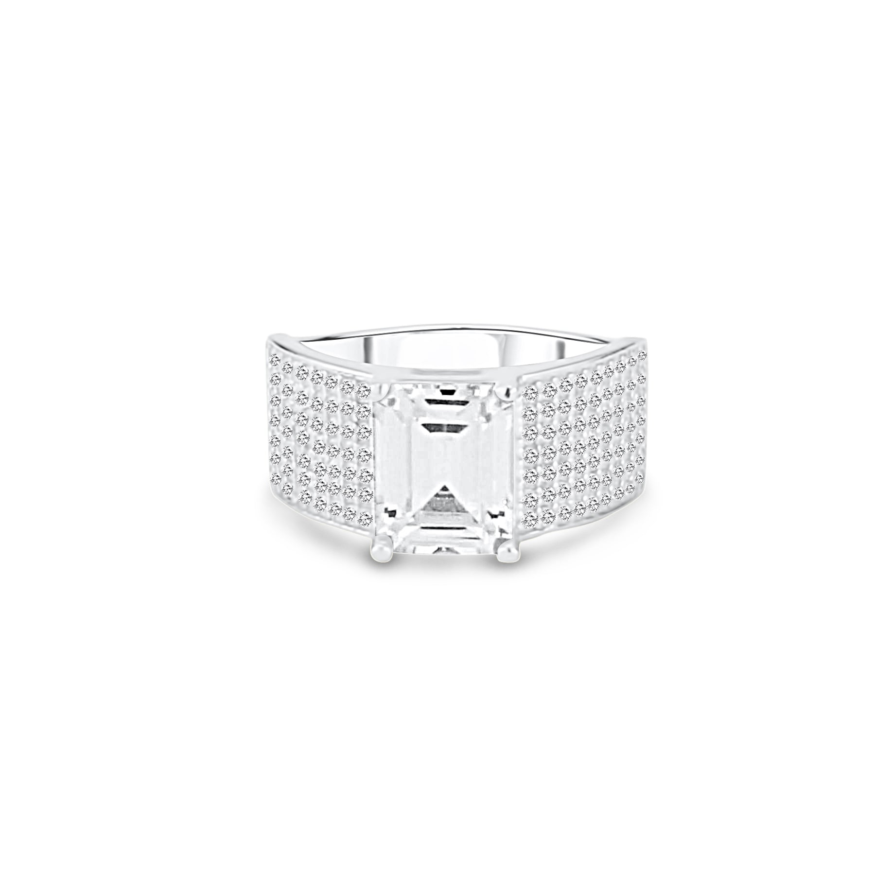 Wide Pave Center Stone Band