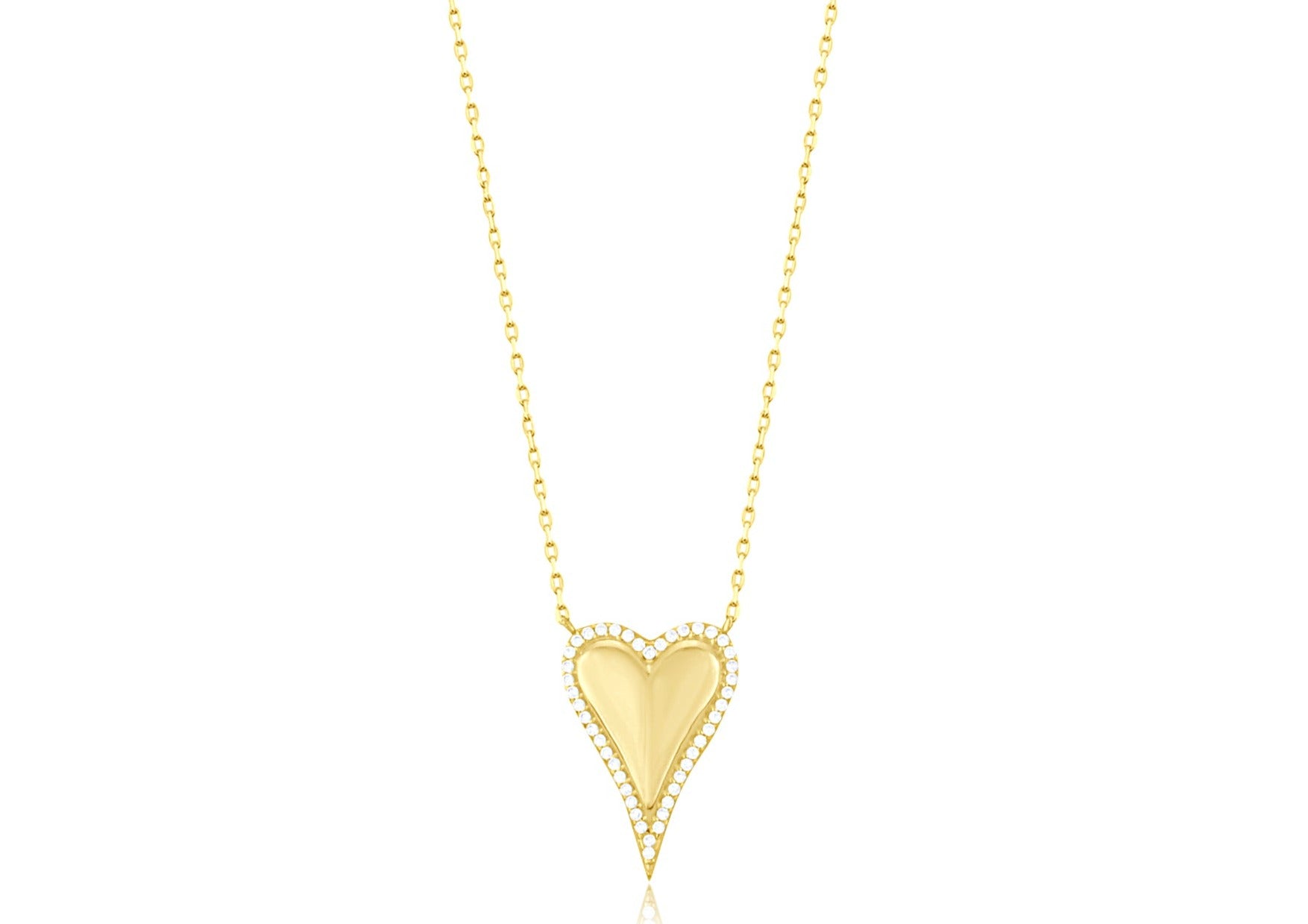 Pave Outline Heart Necklace