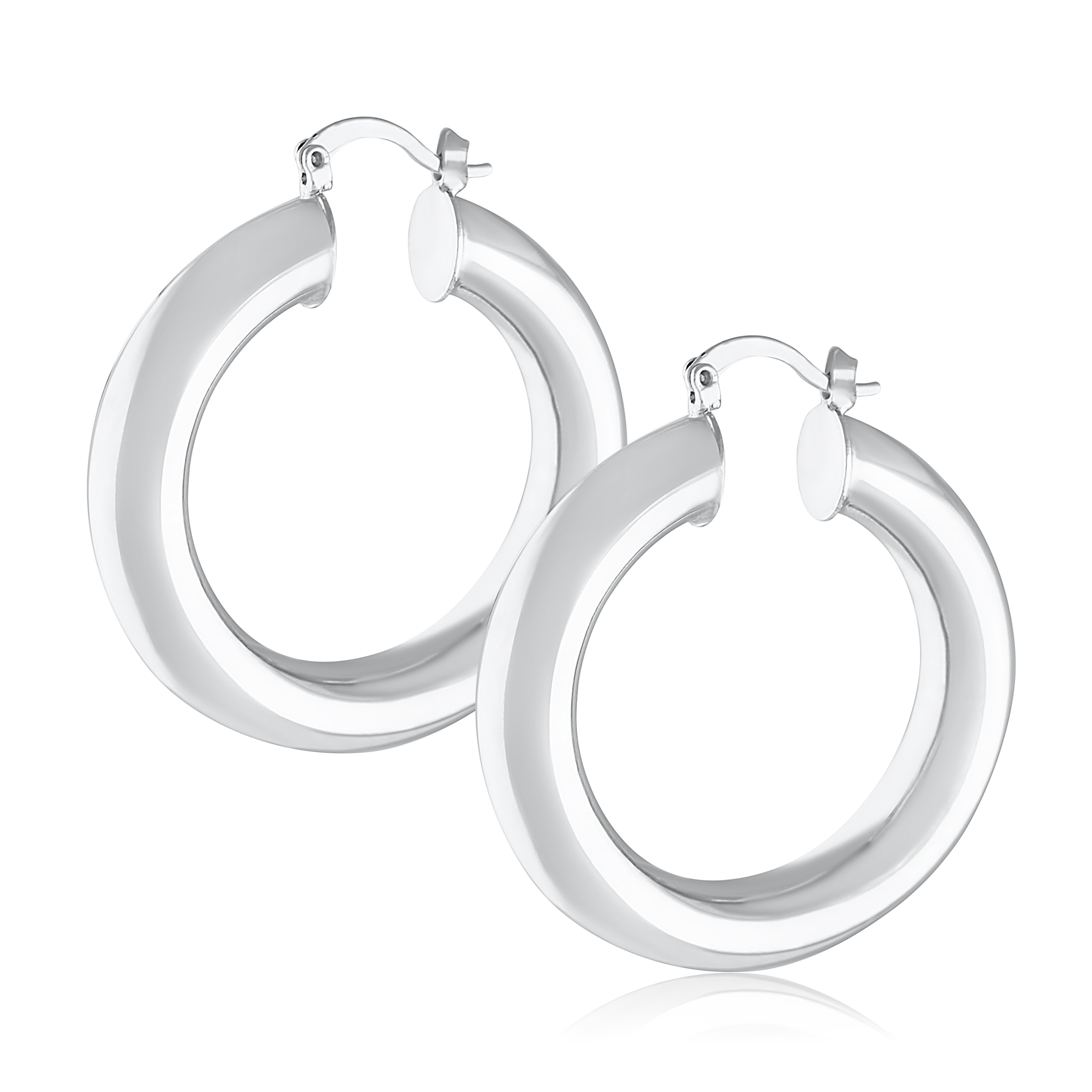 Tube Hoop Earrings Sterling Silver 40mm | Kay
