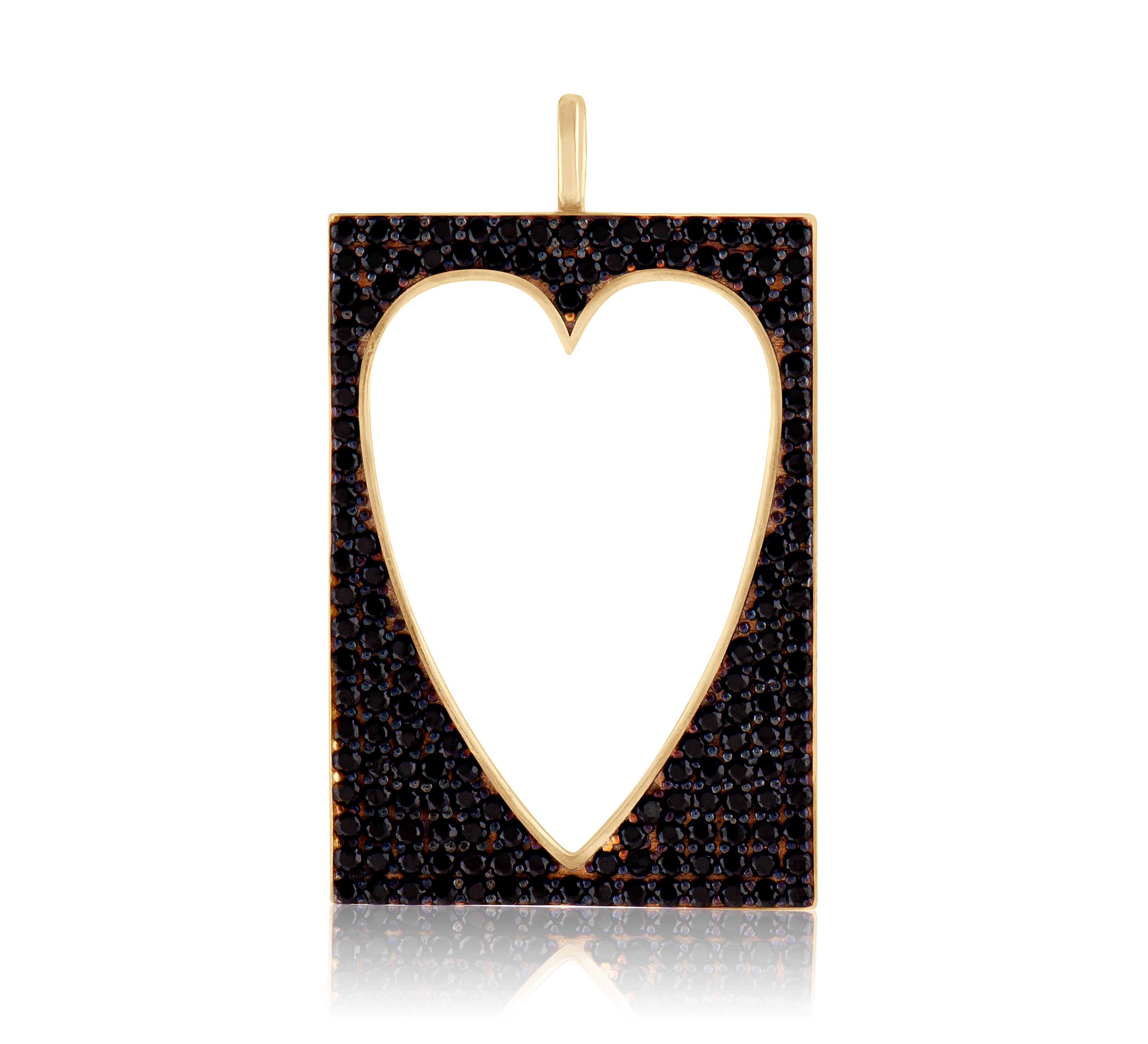 Open Pave Heart Tag