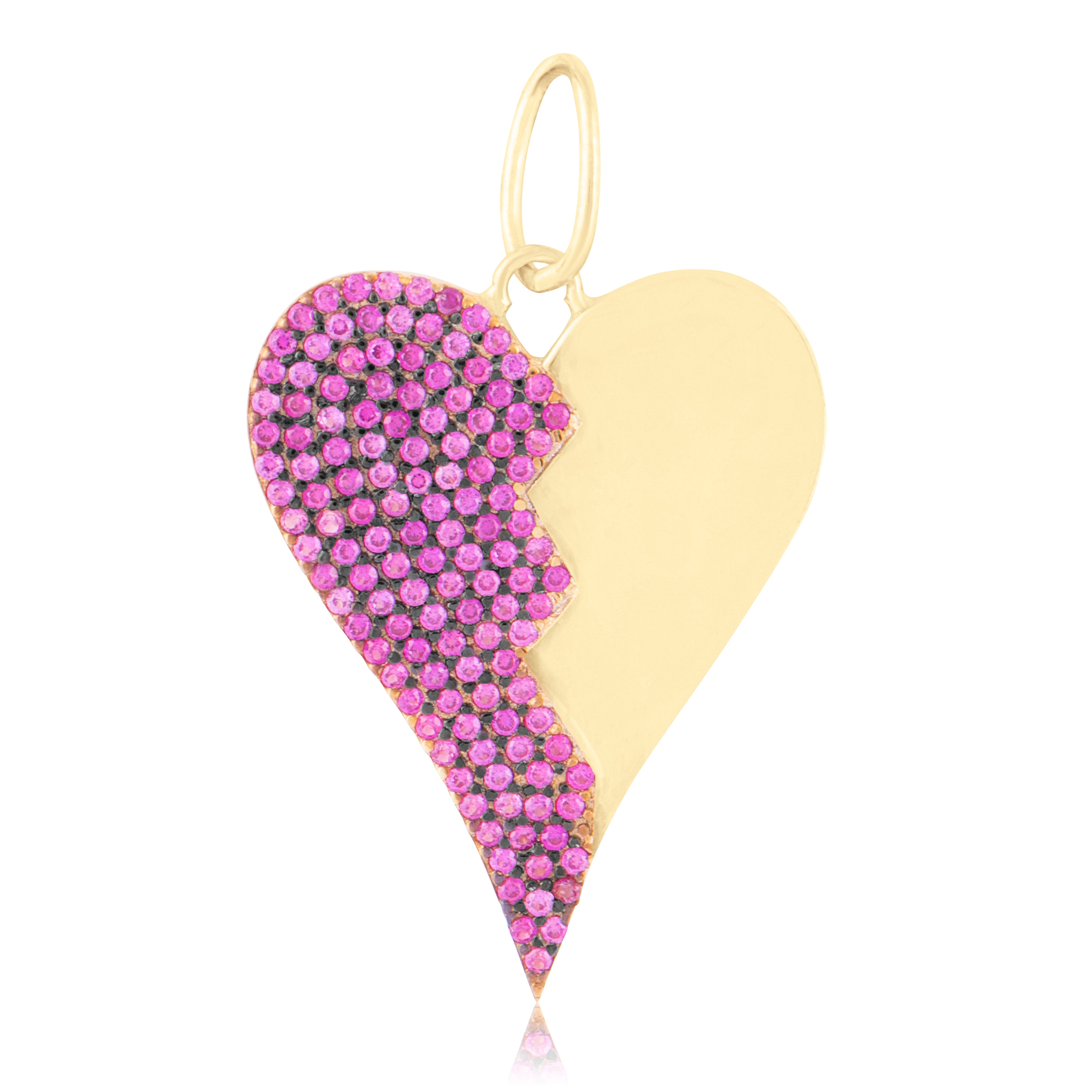 Half Pave Heart Charm