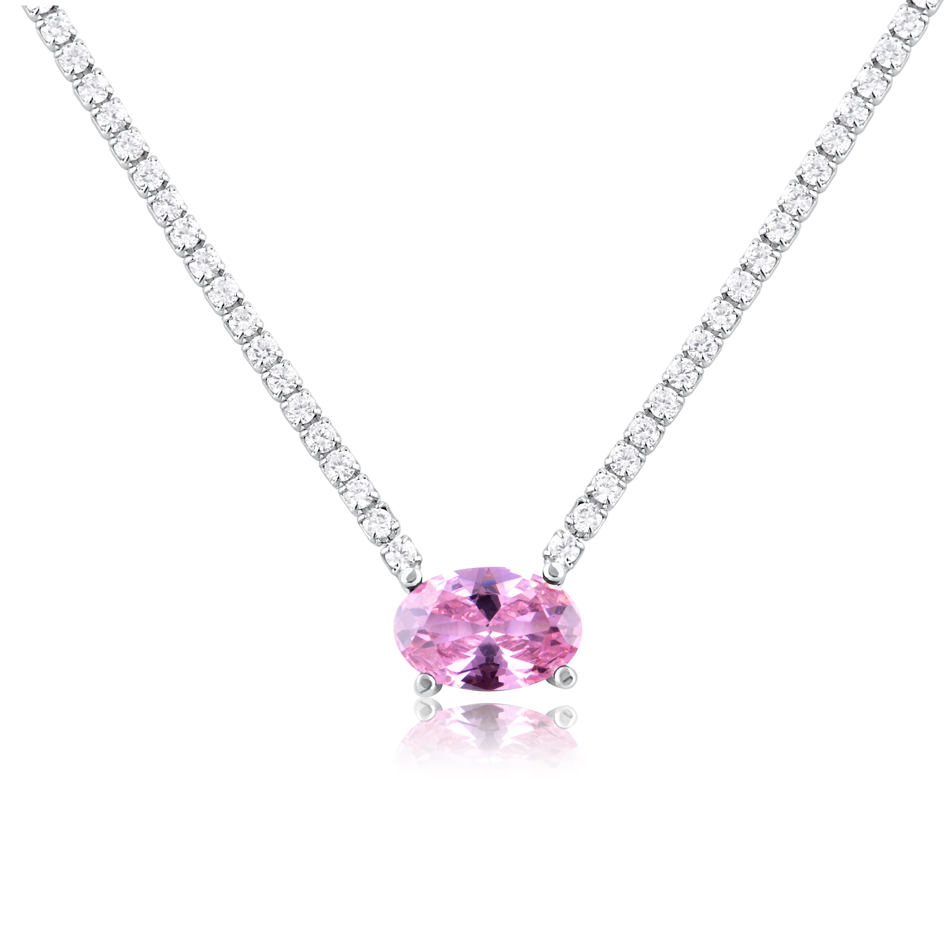 Fancy Oval Tennis Necklace